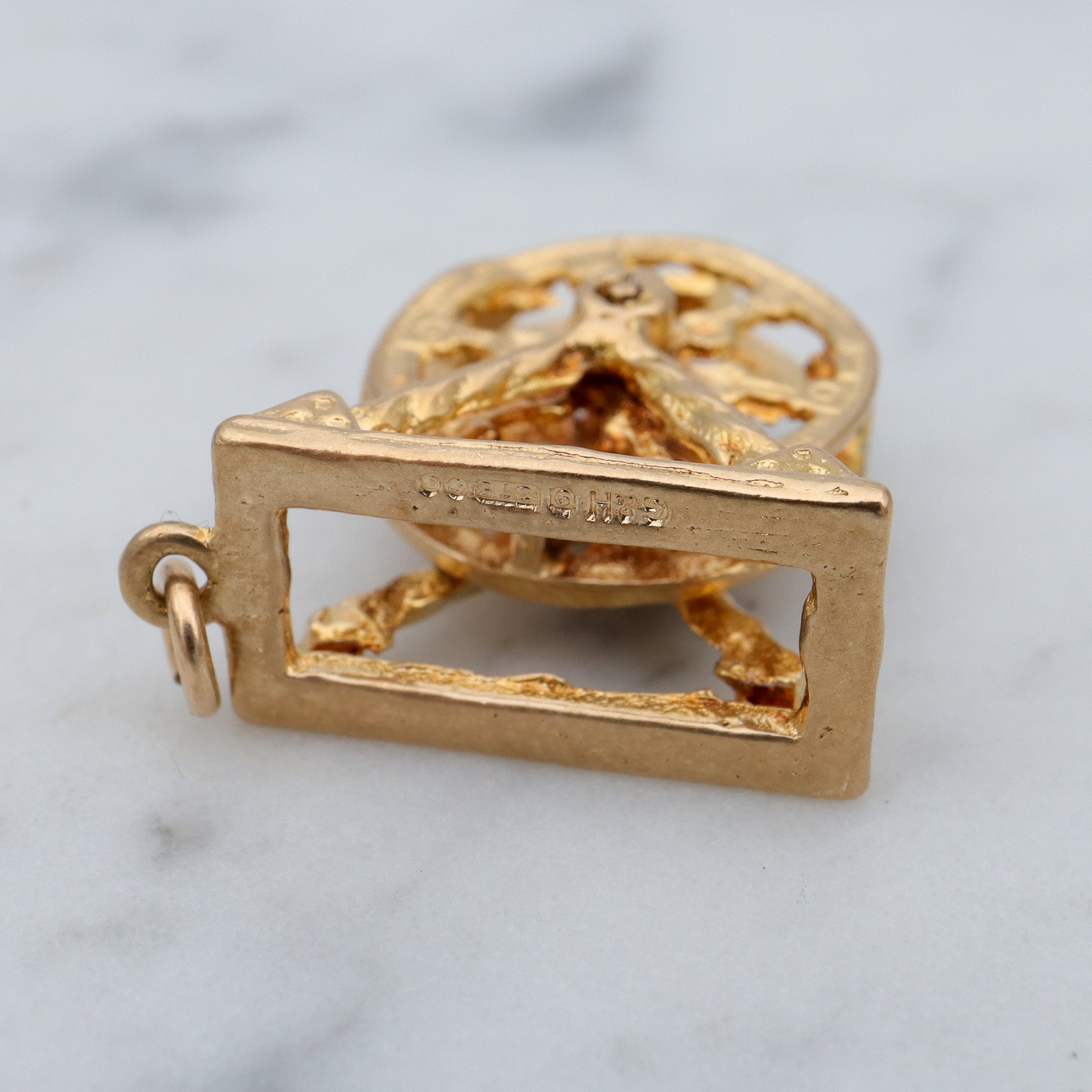 Vintage English 9k gold spinning ferris wheel charm